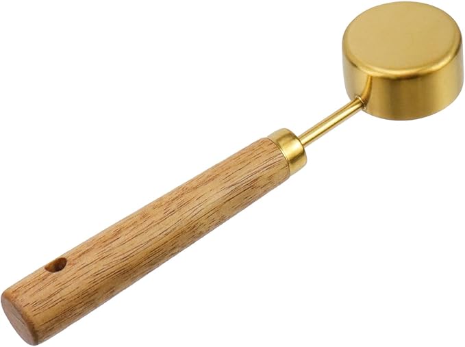 1/16 Cup Measuring Cup with Wooden Handle, 15ml Stainless Steel Measuring Scoop 1/16 Cup Measuring Cups for Baking Cooking Wet and Dry Ingredients (15ml)