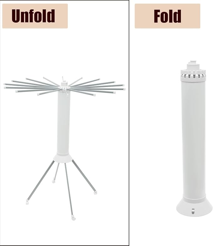 Rolling Foldable Octopus Clothes Drying Rack, Four-Legged Cylinder Clothing Hanger with Wheels, Expandable Clothes Airer with 16 Hanging Rods for Balcony/Laundry Room/Outdoor Camping/Poolside,White