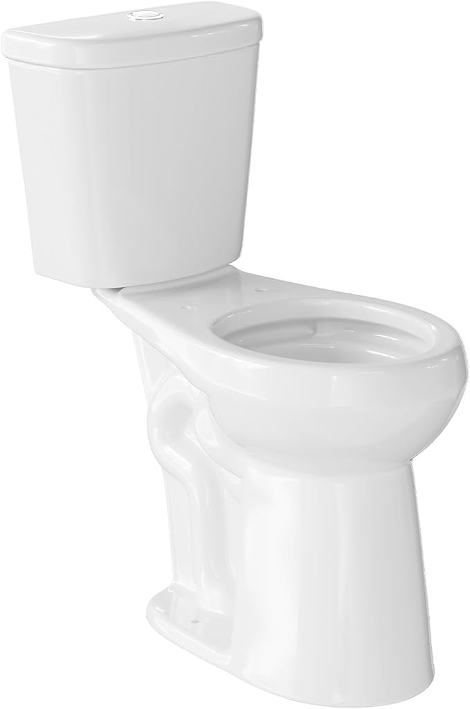 Two Piece Toilet, 21" Round ADA Comfort Height with Upgraded Flushing, Dual Flush Buttons (Top Mounted), Tank & Bowl Only (Seat Not Included), White, 12" Rough-in