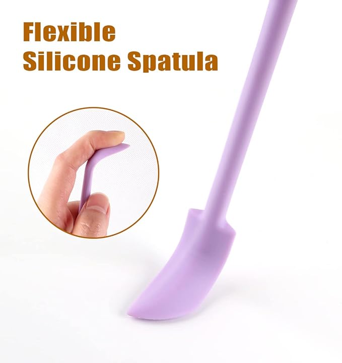 Silicone Spatula Set (6Pcs) - Mini Scraper Tool for Beauty & Food - Reach Every Last Drop, Multi-Size Spatulas for Makeup Jars, Lotion Bottles & Kitchen Containers (Color #2)