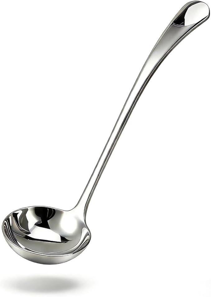 Small Ladle 18/10 Stainless Steel Sauce Ladle for Spooning Sauces or Gravies, 7.9 Inch 1 Pack (Color:Silver)