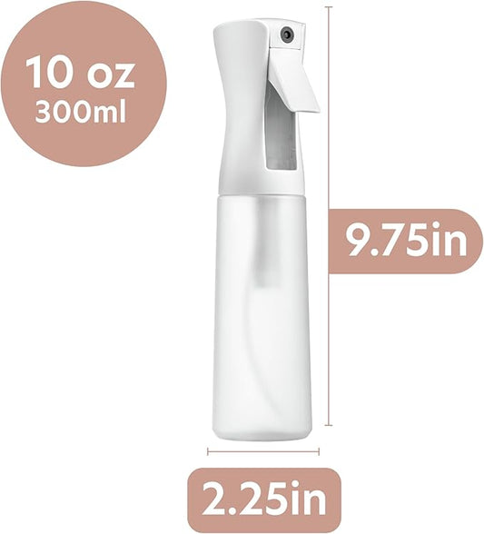 10 OZ Continuous Spray Bottles - Ultra Fine Mist Sprayer | Water Spray Bottle For Hair Stuff, Mister Spray Bottle For Plants Mister | Hair Spray Bottles For Hairstyling, Cleaning, Salons