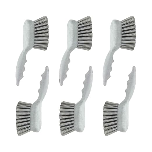 SPARTA 40541EC23 Plastic Scrub Brush, Utility Brush, Kitchen Brush With Hanging Hole For Cleaning, 8 Inches, Gray, (Pack of 6)