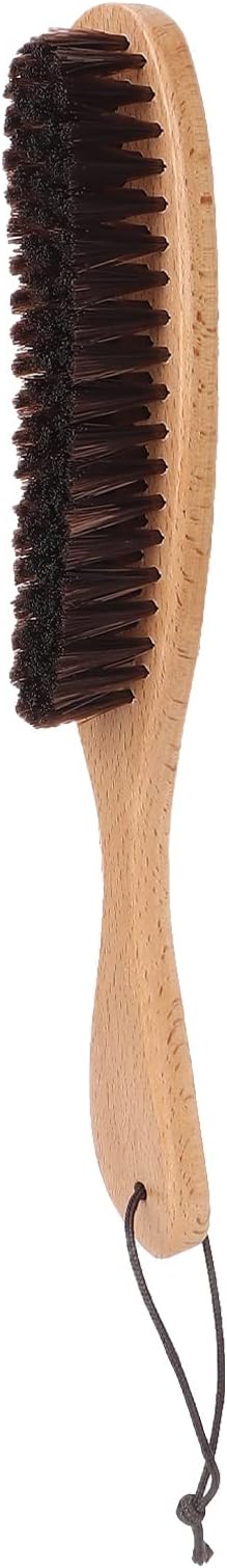 Clothes Brush Garment Brush Lint Remover Brush with Genuine Soft Horsehair and Wooden Handle for Coat Men Suits Shoes Jacket Furniture Car Mat and Pet Hair