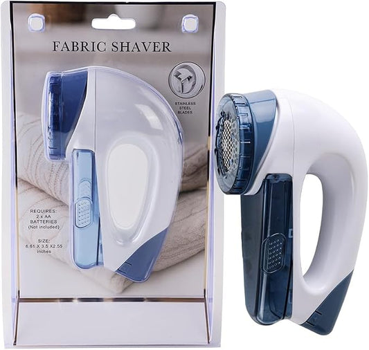 Fabric Shaver & Lint Remover for Clothes and Furniture, Electric Fuzz Remover for Sweaters, Couch, Upholstery and Blankets, Rechargeable Defuzzer Removes Pilling and Lint (White+Blue)