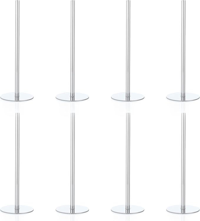 Newtay 8 Pieces 4 Inches Cake Heating Core for Baking Cakes Stainless Steel Heating Rod Silver Rod for Decorating Supplies Baking Tools Accessories