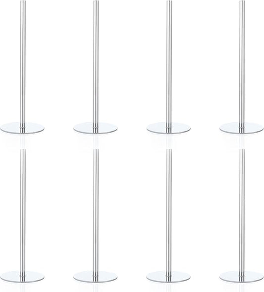 Newtay 8 Pieces 4 Inches Cake Heating Core for Baking Cakes Stainless Steel Heating Rod Silver Rod for Decorating Supplies Baking Tools Accessories