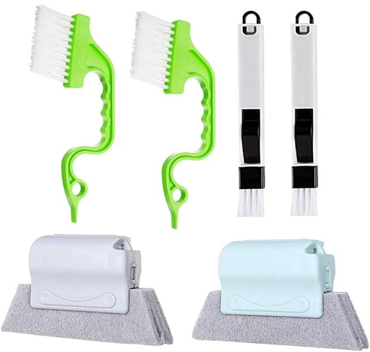 BAIHUI Hand-held Groove Gap Cleaning Tools, Window Door Sliding Track Cleaning Brush, for Cleaning Quickly Clean All Corners and Gap ,6 Pieces