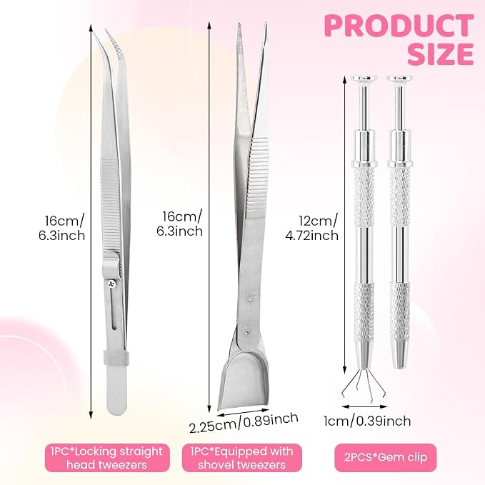 4pcs Sprinkles Tools for Cake Decorating, 4 Claw Sprinkle Pen Pearl Grabber Cakes Tweezers Pearl Sprinkle Spoon with Shovel Head Spoon for Cakes Ice Cream Baking
