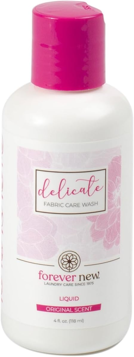 FOREVER NEW Delicate Laundry Detergent Liquid, Original Scented, 4oz | Hypoallergenic, 6-8 Large Loads, Gentle for Silk, Cashmere, Bra, Undergarments, Cotton, Wool