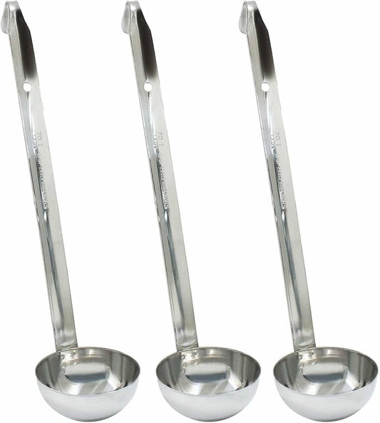 Zorfeter 3 Pcs 2 Oz Soup Ladle Set, Stainless Steel Ladles with Long Handles for Serving, Cooking, Stirring, Portioning Kitchen Restaurant Accessories