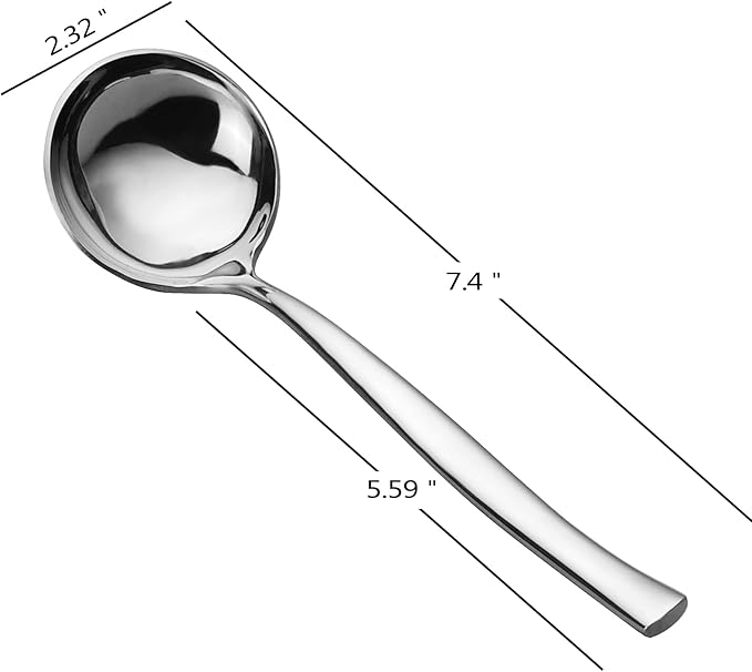 Pekky Small Soup Ladle Spoon, Stainless Steel Gravy Ladle Spoon Set, 4 Pieces