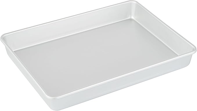 Restaurantware-Met Lux 15 x 12 x 2 Inch Straight-Sided Baking Tin, 1 Rectangular Cake Pan - Oven-Ready, Freezable, Anodized Aluminum Baking Sheet Cake Pan, Greaseproof, For Birthday