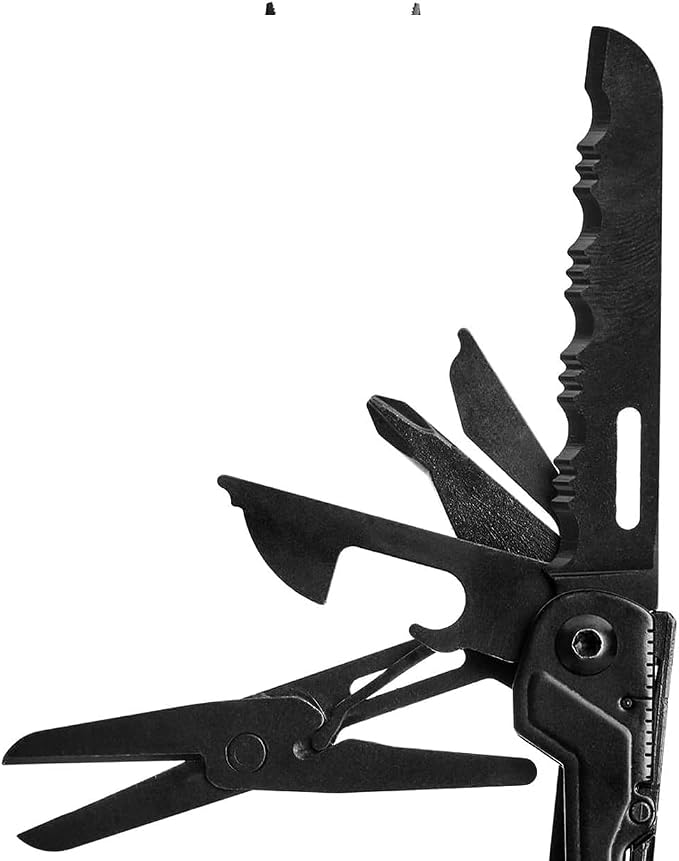 SOG PowerPint Mini Compact Stainless Steel Multi-Tool, 18 Lightweight Specialty Tools & SOG Multitool Pliers Pocket Knife, Black | 5 in Open and 3.25 in Closed, 4.2 Oz, Magnetic 1/4 in Hex Bit Holder, Black