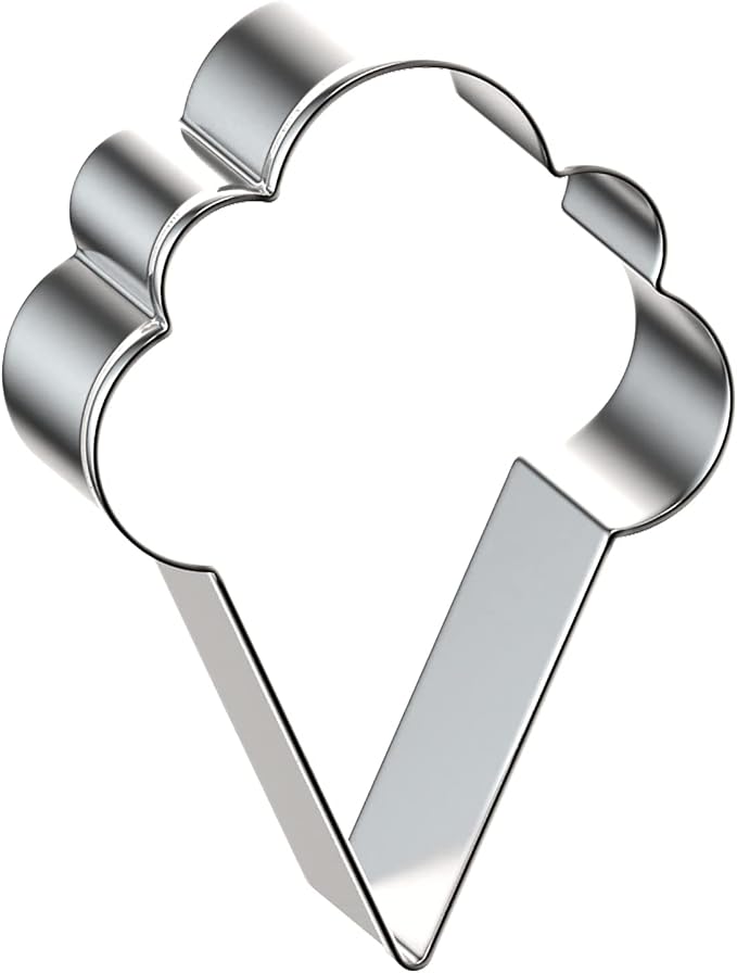 Ice Cream Cone Cookie Cutter Set for Summer - 5", 4", 3", 2" - 4 Piece - Stainless Steel