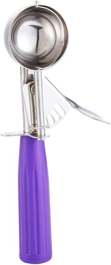 Cookie Scoop - #30 (1.22 oz) - Disher, Portion Scoop, Food Scoop - Portion Control - 18/8 Stainless Steel, Purple Handle