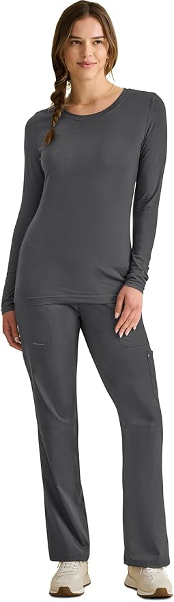 Healing Hands Underscrub Long Sleeve Women Knits Scrub Tops | Soft Cotton Blend Knit, Breathable Stretch Comfort, Machine Wash, Easy Care Fabric, Ideal For Layering Under Scrubs