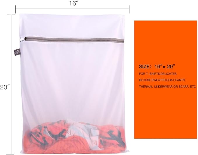 Laundry Bag Mesh Wash Bags, Washing Machine Wash Bag, 3L | Garment Bag for Washing Machine, For Clothes, Suit, Coat, Dress, Pants, Sheet, Tumble Dryer Safe