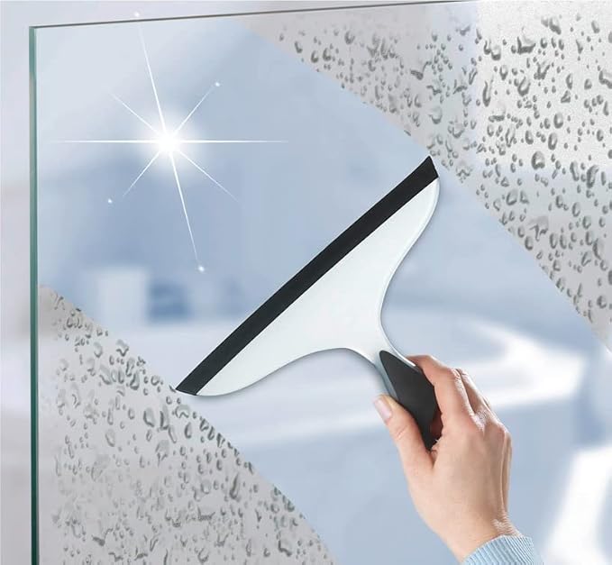 WENKO 18752100 Bathroom Squeegee Loano Black - for Bath and Shower, Plastic, Black