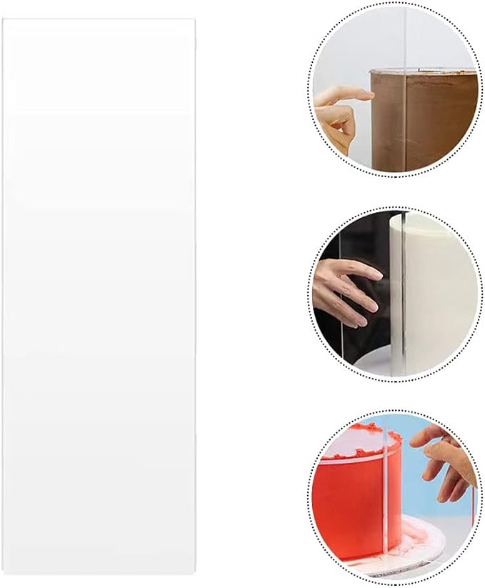 esowemsn 2PCS Clear Acrylic Cake Smoother Scraper 9 Inch Rectangle Icing Frosting Buttercream Scraper Baking Bevel Cake Scraper Pastry Cutter Kitchen DIY Baking Tool Accessories