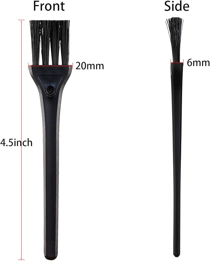 Mini Cleaning Brushes, 6 Pack Nylon Detail Brushes, 4.3 Inch | Nylon Bristles, Pink Handles, For Shavers, Razor Heads, Trimmers, Mug Lids, Keyboards, Small Crevices