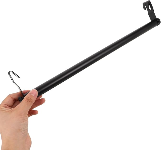 PRETYZOOM Retractable Closet Rod 16.53In Carbon Steel Hanging Bar for Wire Shelving Heavy Duty Clothes Drying Rack with Wire Shelf No-Drill Indoor Laundry Organizer for Wardrobe