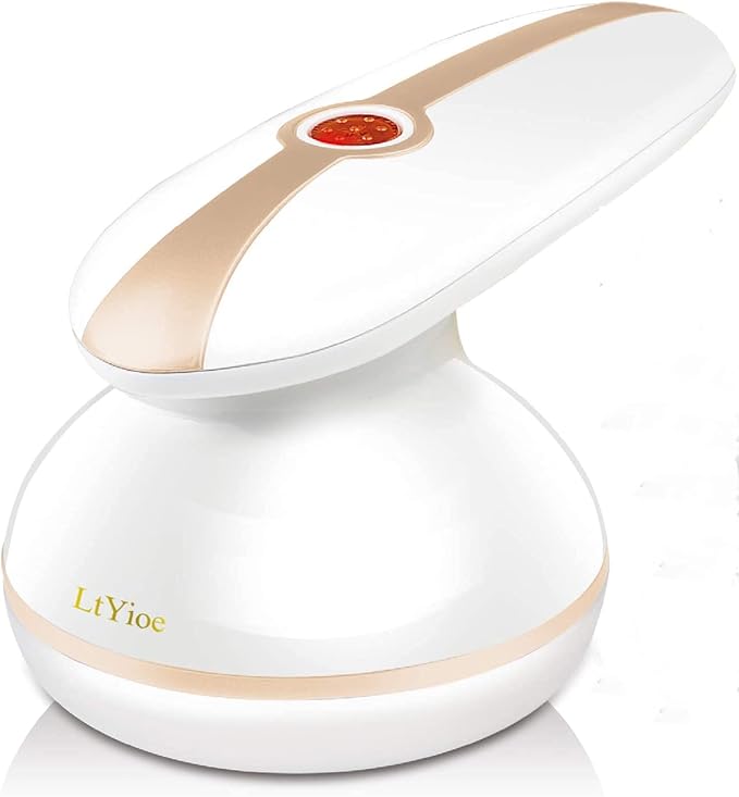 Lint Remover Shaver LtYioe Fabric Shaver USB Rechargeable Sweater Shaver Fabric Fuzz Remover with 2 Blades and Clean Brush, Battery Operated, Ergonomic Handle Design, Lightweight and Portable(Gold)