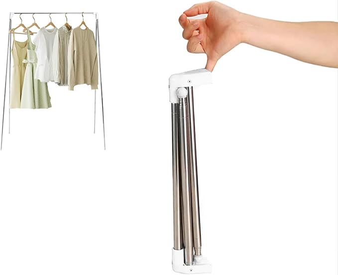 Ligtchser Portable Travel Garment Rack,Collapsible Mini Clothing Rack | Portable, Easy to Store,with Small Space Occupation,This Folding Clothing Rack is Suitable for Travel and Dance.