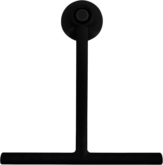 Splash Home Shower Squeegee for Glass Doors - Black Bathroom Squeegee with Suction Hook, Glass Shower Door Squeegee for Streak-Free Cleaning, Shower Wiper for Glass Doors and Tiles, 8.5" Wide Blade