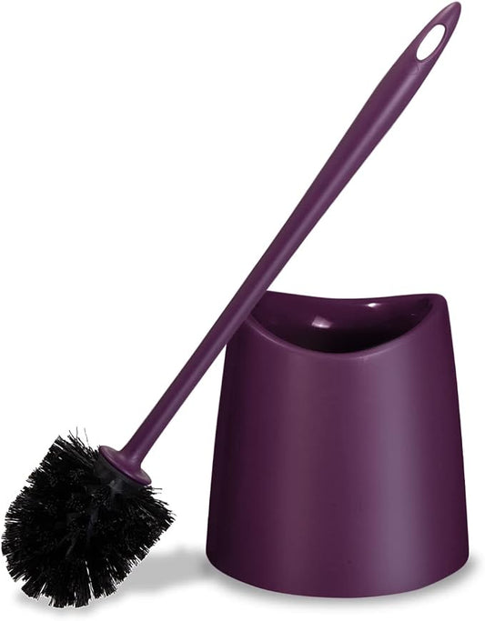 Toilet Brush Cleaner and Holder Purple Toilet Bowl Cleaner Brush with Scrubbing Wand, Brush and Storage Caddy for Easy Bathroom Cleaning