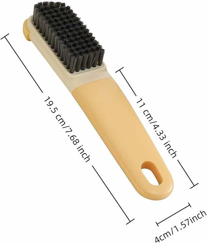 Ergonomic Clothes Soft Bristle Laundry Brush, Milk Yellow, ABS+PBT Material, Hanging Design, Portable Hand-Held Cleaning Tool with Comfortable Grip for Garments, Shoes, Household (Yellow, S)