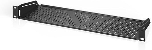 AC Infinity Vented Cantilever 1U Universal Rack Shelf, 6" Deep, for 19” Equipment Racks. Heavy-Duty 2.4mm Cold Rolled Steel, 40lbs Capacity