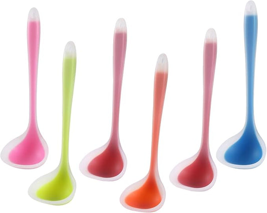 Silicone Small Silicone Ladles, Mini Gravy Ladles, Heat-resistant Sauce ladles for serving or cooking, BPA Free (6)