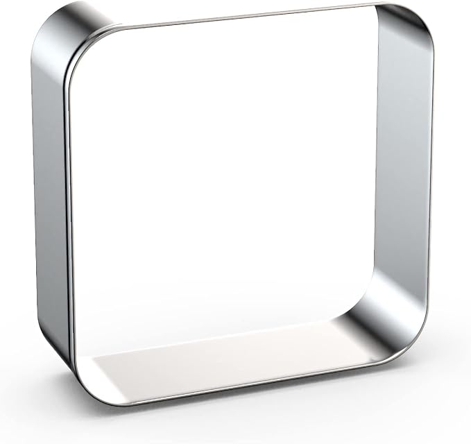 Rounded Square Cookie Cutter Set Large - 5 Inch, 4 Inch, 3 Inch, 2 Inch - Geometric Frame Plaque Cookie Cutters Shapes Molds - Stainless Steel