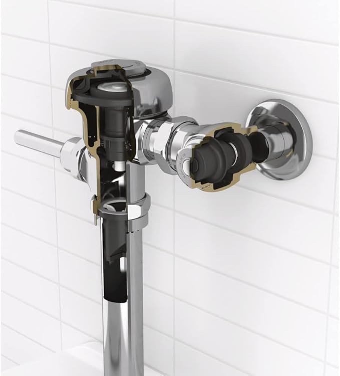 Sloan Regal 111 Exposed Manual Water Closet Flushometer (6 - Pack), 1.6 GPF Manual Flush Valve - Single Flush, Fixture Connection Top Spud, Diaphragm Valve, Polished Chrome Finish, 3080053