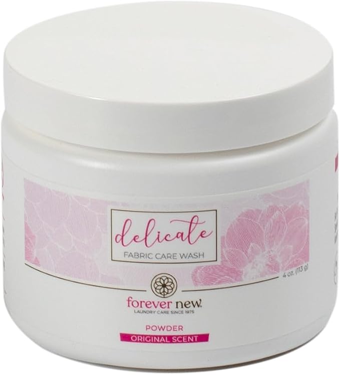 FOREVER NEW Delicate Laundry Detergent Powder, Original Scented, 4oz | Hypoallergenic, 6-8 Large Loads, Gentle for Silk, Cashmere, Bra, Undergarments, Cotton, Wool