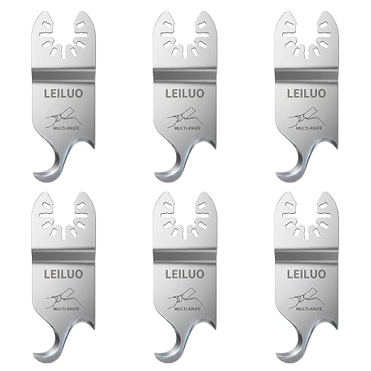 6 Pcs Gen-2 Oscillating Tool Hook Blade Cardboard Carpet Shingle Cutting Multi Tool Hook Knife Blade Compatible with DeWalt Makita Milwaukee and More