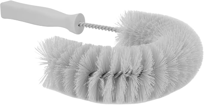 SPARTA Plastic Hook Dusting Brush, Clean-In-Place, Galvanized Wire with Threaded Hole for Dusting Surface of Curved Drains and Pipes, 11.5 Inch Length, Black