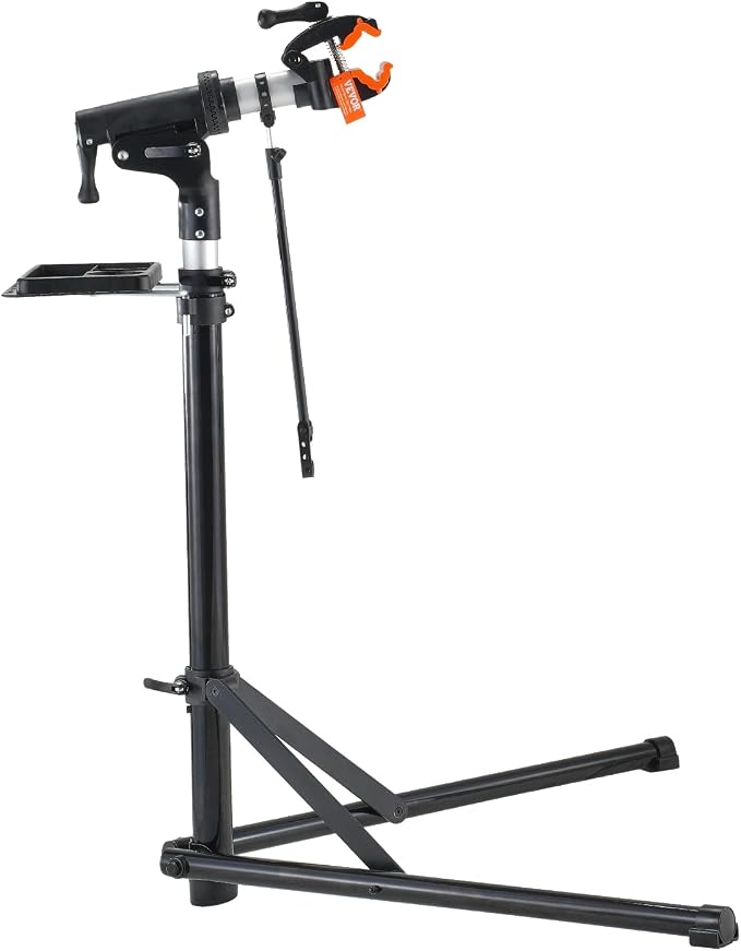 VEVOR Bike Repair Stand, 66 lbs Heavy-duty Aluminum Bicycle Repair Stand, Adjustable Height Bike Maintenance Workstand with Magnetic Tool Tray Telescopic Arm, Foldable Bike Work Stand for Home, Shops