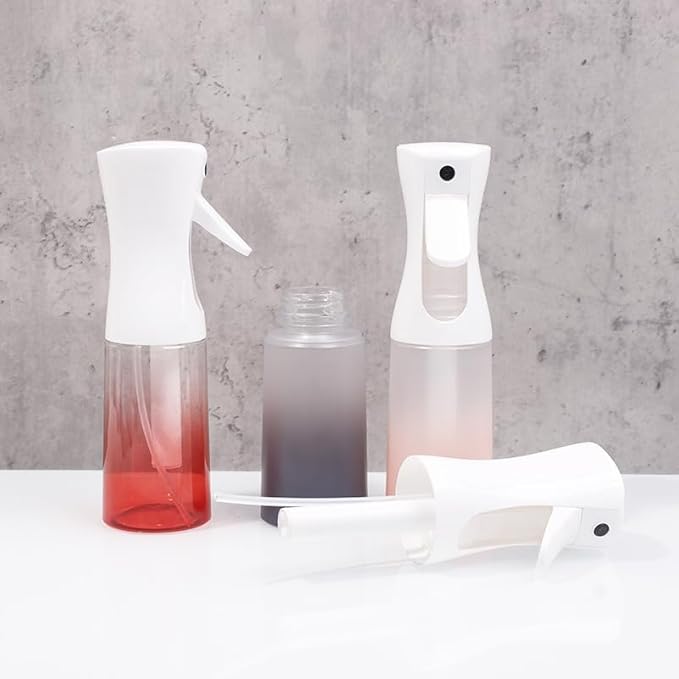 ZALUJMUS Ultra Fine Mist Spray Bottle, 50ml Continuous Sprayer, Plastic Reusable Container for Hair, Travel Size, Hand Wash Care, Sport Theme (Gradient Pink)