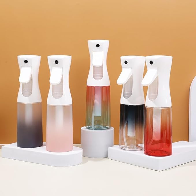 ZALUJMUS Ultra Fine Mist Spray Bottle, 50ml Continuous Sprayer, Plastic Reusable Container for Hair, Travel Size, Hand Wash Care, Sport Theme (Gradient Red)