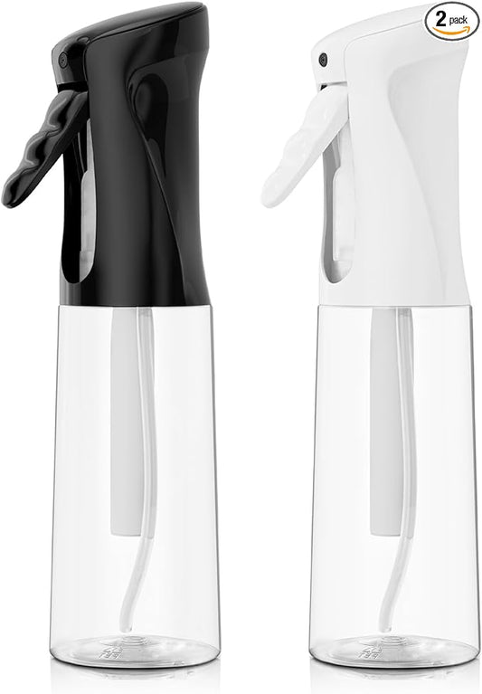IMPORX Continuous Spray Bottle for Hair (10.1oz/300ml) 2 Pack Home Essentials Spray Bottles For Cleaning Empty Ultra Fine Water Mister Sprayer For Hairstyling Garden Plants Curly Hair Perfume Etc