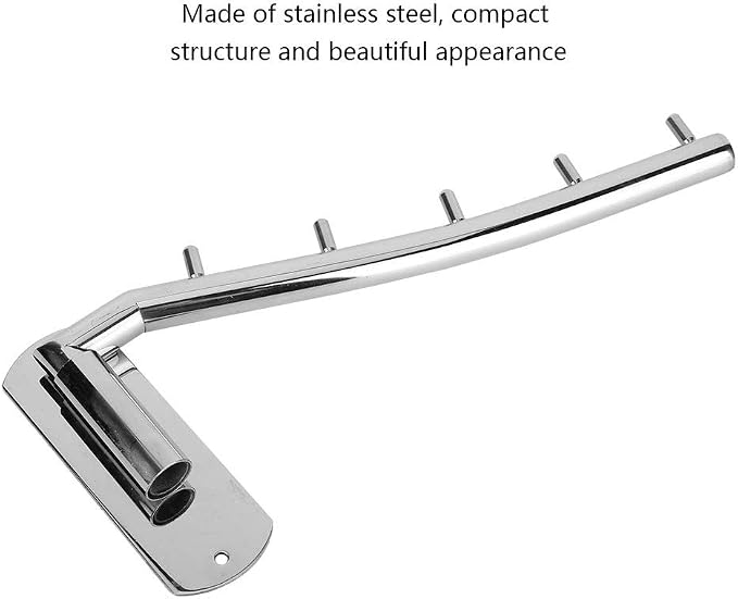 Pissente Wall Mounted Clothes Hanger Rack, Stainless Steel Wall Mount Garment Hook Bathroom Towel Bar Drying Rack Clothing Hanging System Drying Closet Storage Organizer, Silver