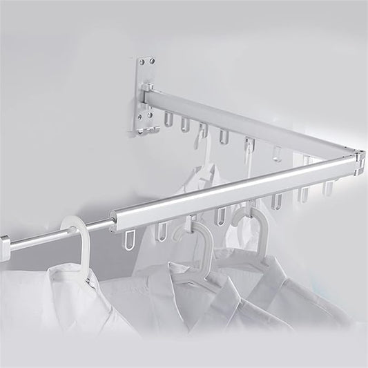 Pull Out Clothes Hanger Rail Rack - Clothes Airer - Clothes Drying Rack Wall Mounted with Space Saver Hangers Design Universal Folding Retractable for Balcony,Silver-120cm