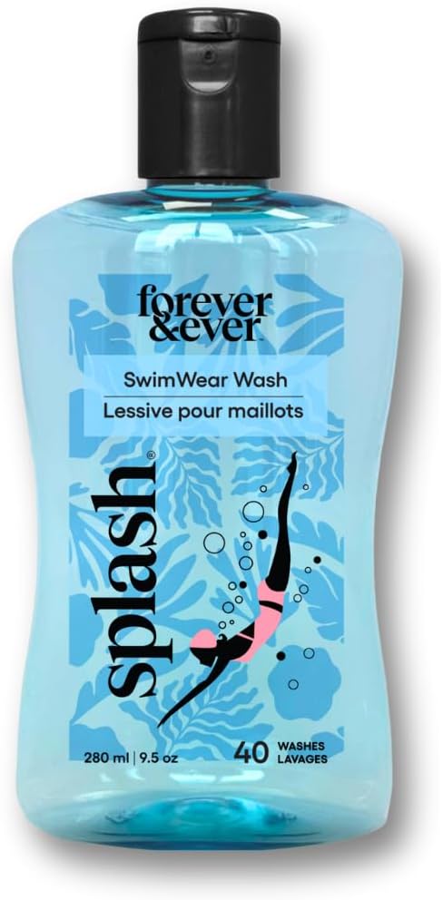 Splash Swimwear Natural Liquid Laundry Detergent, Wetsuit Cleaner - 9.5 oz | Chlorine-Neutralizing Swimsuit Wash Removes Chlorine, Salt & Sunscreen Buildup, with Gentle Plant-Based Care for Swimwear
