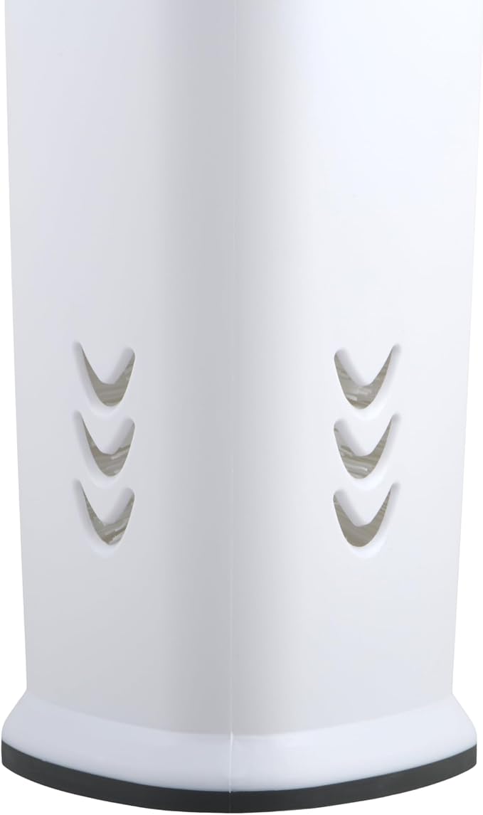 Clorox Covered Toilet Brush and Caddy with Splash Guard & Non-Skid Base, 2-Piece, White