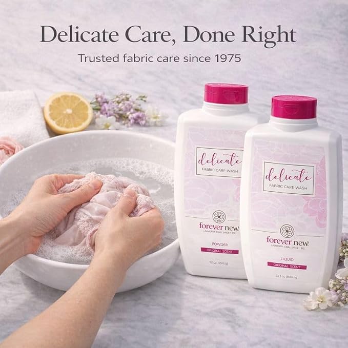 Forever New Granular Laundry Detergent, Unscented, 32 oz | Hypoallergenic, Gentle for Silk, Cashmere, Bra, Undergarments, Wool