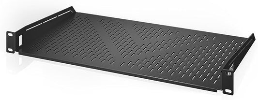 AC Infinity Vented Cantilever 1U Universal Rack Shelf, 10" Deep, for 19” Equipment Racks. Heavy-Duty 2.4mm Cold Rolled Steel, 60lbs Capacity