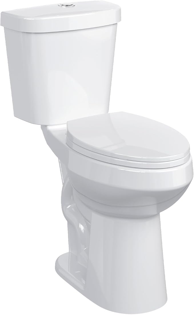 Two-Piece Toilets for Bathrooms, Extra Tall Toilet with 21" Height, Elongated with Soft Close Seat, Power Flush 1.28 GPF