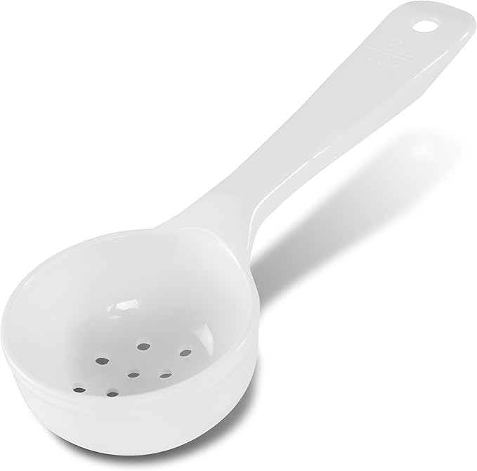 Carlisle FoodService Products Measure Miser Plastic Portion Scoop, Measuring Spoon with Long Handle for Kitchen and Restaurant, Polycarbonate, 3 Ounces, White